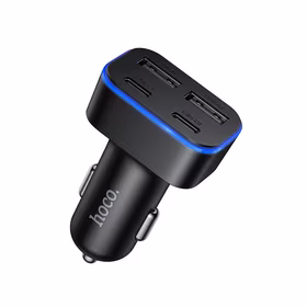 Įkroviklis automobilinis Hoco Z63 42W (2xUSB 2xUSB-C) juodas