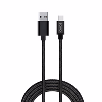 Savio CL-129 USB kabelis 2 m USB 2.0 USB A USB C Juoda