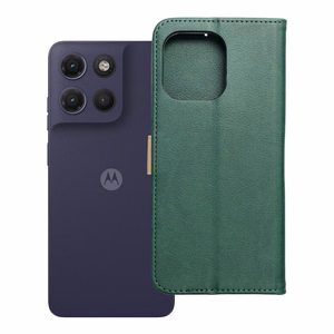 Atverčiamas dėklas Motorola G17 Split Book, žalias ir auksinis