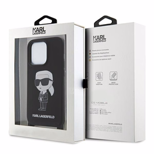 Karl Lagerfeld KLHCP15XSCBSKNK iPhone 15 Pro Max 6.7" жёсткий чехол чёрный/чёрный Crossbody Silicone Ikonik