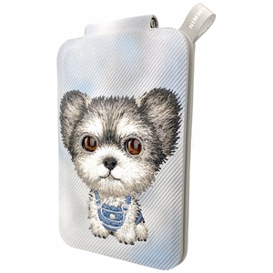 Nimmy New Big-Eye Cute Pets 2.0 Dog magnetinis „MagSafe“ kortelių dėklas telefonui su stovu – pilkas