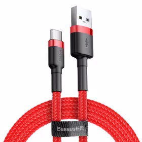 USB-C kabelis Baseus Cafule 2A 2 m (raudonas)