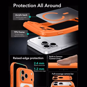 ESR Classic Hybrid MagSafe dėklas, skirtas iPhone 18 Pro / 17 Pro, oranžinis