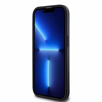 DKNY Odinis langeliais raštuotas magnetinis dėklas iPhone 14 Pro Max - juodas