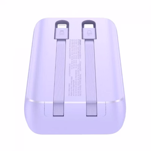 Išorinė baterija Joyroom JR-PBC07 violetinė 20000mAh 30W (PD / QC3.0) + integruoti Type-C / Lightning laidai