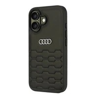 Audi Sintetinės odos iPhone 16 6.1" juodas/juodas kietas dėklas AU-TPUPCIP16-GT/D2-BK