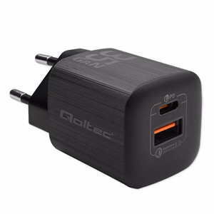 Qoltec 50764 mobiliojo įrenginio kroviklis Knyginis kompiuteris, Nešiojama žaidimų konsolė, Išorinė baterija, Išmanusis telefonas, Išmanusis laikrodis, Planšetinis kompiuteris Juoda AC Spartusis įkrovimas Vidaus