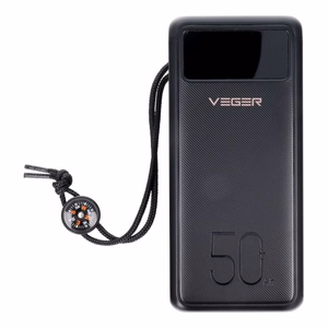 VEGER Išorinė baterija 50000 mAh PD QC3.0 5A 22,5W Tank Lite (W5001) juoda