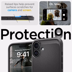 Spigen Rugged Armor Magnetinis dėklas iPhone 16 - juodas
