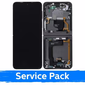 LCD ekranas suderinamas su Samsung F721 Z Flip4 (INNER) su rėmeliu / Grafito / (Service Pack)