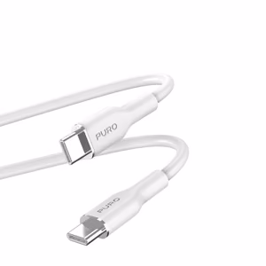 Puro Soft USB-C–USB-C laidas, 1.5 m, 60 W, baltas