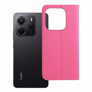SENSITIVE knygos tipo dėklas telefonui XIAOMI Redmi Note 14 4G (GLOBAL - 164,84mm x 78,15mm x 8,16mm) šviesiai rožinis
