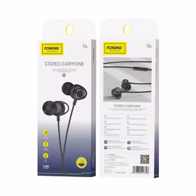 FONENG laidinės ausinės T59 JACK 3.5MM su mikrofonu 1.2M juodas
