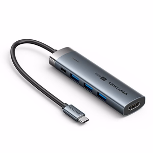 Vention 5-in-1 USB-C šakotuvas 100W PD 5Gbps 4K@60Hz