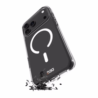 Puro Impact skaidrus D3O TPU+PC magnetinis dėklas telefonui iPhone 17 Pro Max - permatomas