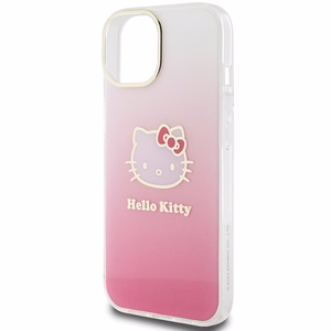 Hello Kitty IML Gradient Electrop Kitty Head dėklas telefonui iPhone 15 - rožinis