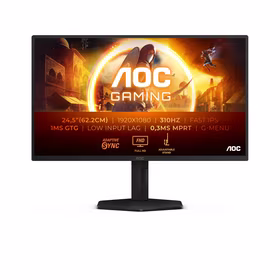 AOC G4 25G4SXU kompiuterio monitorius 62,2 cm (24.5") 1920 x 1080 pikseliai „Full HD“ LED Juoda, Pilka