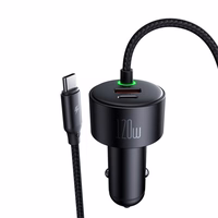 Mcdodo CC-0370 automobilinis įkroviklis, USB-C, Lightning, 120W, su įtraukiamais kabeliais