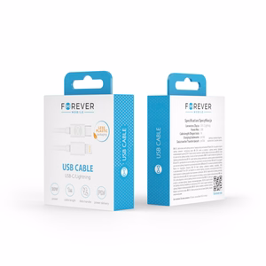 "Forever" kabelis USB-C - "Lightning" 1,0 m 20W baltas