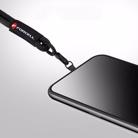 FORCELL F-DESIGN R10X40 riešo telefono virvelė su reguliuojamu ilgiu (maks. 20cm kilpoje) juoda