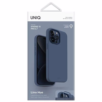 UNIQ dėklas Lino Hue iPhone 15 Pro Max 6.7" Magclick Charging tamsiai mėlynas