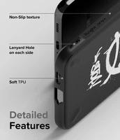 Ringke Onyx Design patvarus TPU dėklas Samsung Galaxy S22 + (S22 Plus) juodas (Grafiti)