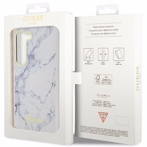 Guess GUHCS23MPCUMAH S23+ S916 baltas/baltas kietas dėklas Marble