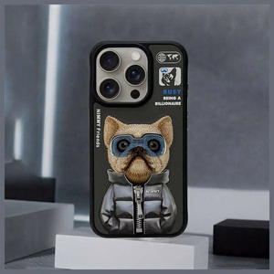 NIMMY dėklas COOL&CUTE 2.0 Šuo IPHONE 15 Pro juodas