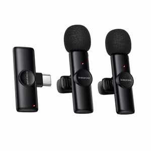 Borofone Lavalier belaidis mikrofonas BFK16A Winner Type C juodas - 2 vnt.