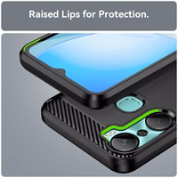 Dėklas telefonui Infinix Hot 12 Pro - juodas lankstus silikoninis anglies dangtelis