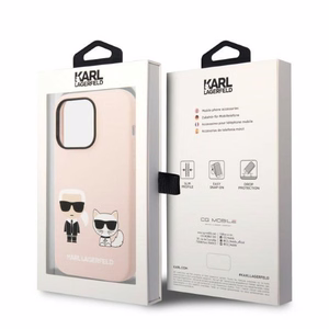 Karl Lagerfeld KLHMP14LSSKCI iPhone 14 Pro 6.1 "kietasis dėklas šviesiai rožinis / šviesiai rožinis silikoninis Karl & Choupette MagSafe