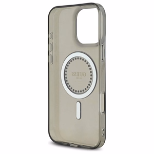 Guess IML Rhinestones Magnetinis dėklas telefonui iPhone 16 Pro Max - juodas