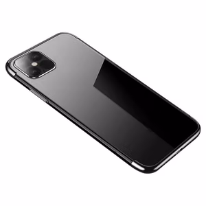 Permatomas dėklas TPU gelio dangtelis su metaliniu rėmeliu Samsung Galaxy S22 Ultra juodas