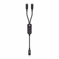 Acefast C5 USB-C - USB-C / USB-C 2in1 100W 480Mb/s kabelis - juodas