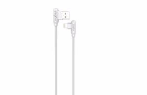 Laidas MX CORNER greito įkrovimo Lightning 2.4A/1M, baltas kampinis