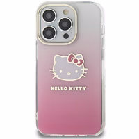 Hello Kitty IML gradiento elektropinis katės galvos dėklas telefonui iPhone 14 Pro - rožinis