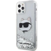 Karl Lagerfeld KLHCP12MLNHCCS iPhone 12/12 Pro 6.1" sidabrinis/sidabrinis kietas dėklas Blizgantis Choupette Galva
