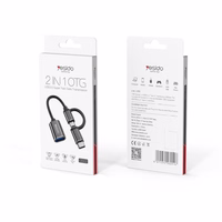 YESIDO ADAPTER OTG GS02 2IN1 TYPE-C/MICRO MALE - USB FEMALE 10CM juodas