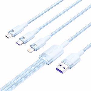 Кабель USB 2.0 A на 3-в-1 6A Vention CTRLG 1,5 м (синий)
