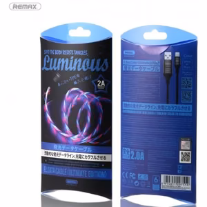 USB laidas Remax RC-130i skaidrus Lightning / LED šviesa / 100cm