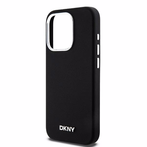 DKNY DKHMP15LSMCHLK iPhone 15 Pro 6.1"juodas dėklas Liquid Silicone Small Metal Logo MagSafe