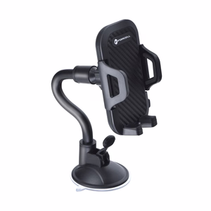 Automobilinis universalus telefono laikiklis Forcell (17cm) Long arm tvirtinamas ant prietaisų skydelio, juodas