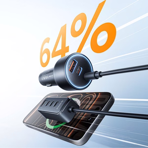 Orico ChargeClip 108W automobilinis įkroviklis 2x USB-A + 4x USB-C su spaustuku - juodas