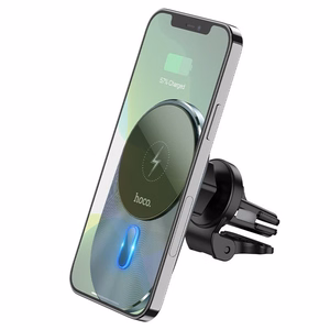 HOCO automobilinis laikiklis su belaidžiu įkrovimu suderinamas su MagSafe oro angai 15W CA91 pilkas