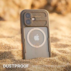 Crong Seal Cover vandeniui atsparus IP68 dėklas, skirtas iPhone 17, juodas