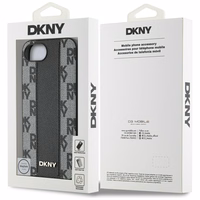 DKNY odinis languotas mono raštas Magnetinis iPhone 16e dėklas - juodas