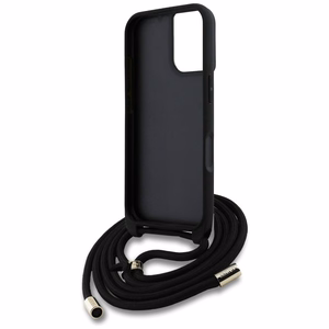 Guess 4G Big Logo Cord Stap dėklas telefonui iPhone 16 - rudas
