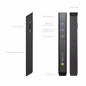 Techly ITC-LASER26 belaidis valdymo pultas pristatymams RF Juoda