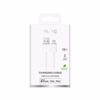 Puro TPE 12W USB-A - Lightning kabelis 2m - baltas