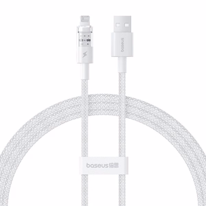 Baseus Gem USB-A į Lightning 2.4A greito įkrovimo laidas 1 m, baltas